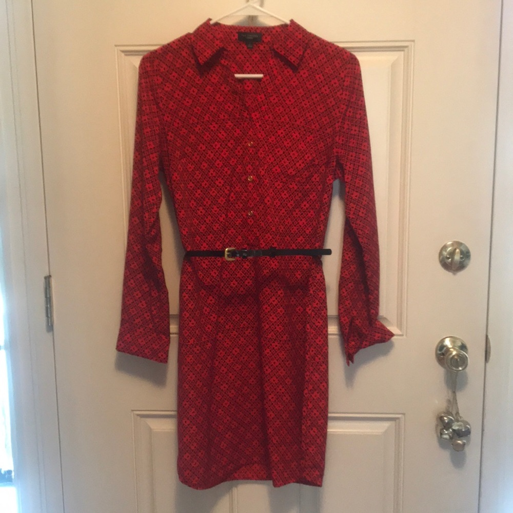 Red shirt dress from The Limited